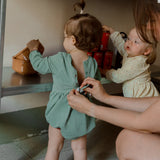 PICCOLA MIA Baby Romper  ‧  Vichy Green